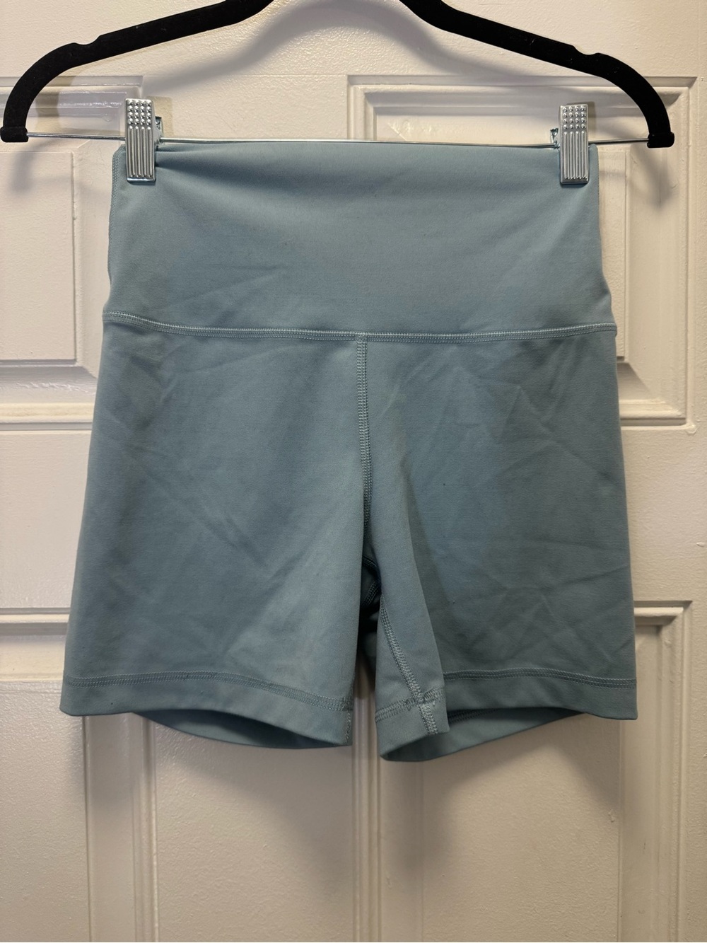 Yogalicious High-Rise Athletic Shorts in Light Blue 0406